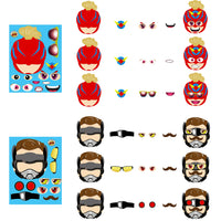 DoreHoan 40Pcs Superhero Make a Face Stickers DIY Birthday Party Supplies Sticker Crafts Party Favors Games Party Decorations Cartoon Hero Christmas Stocking Stuffer for Kids Boys Girls