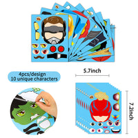 DoreHoan 40Pcs Superhero Make a Face Stickers DIY Birthday Party Supplies Sticker Crafts Party Favors Games Party Decorations Cartoon Hero Christmas Stocking Stuffer for Kids Boys Girls