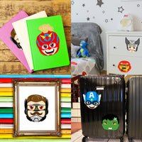 DoreHoan 40Pcs Superhero Make a Face Stickers DIY Birthday Party Supplies Sticker Crafts Party Favors Games Party Decorations Cartoon Hero Christmas Stocking Stuffer for Kids Boys Girls