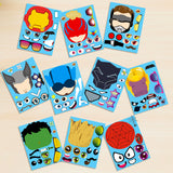 DoreHoan 40Pcs Superhero Make a Face Stickers DIY Birthday Party Supplies Sticker Crafts Party Favors Games Party Decorations Cartoon Hero Christmas Stocking Stuffer for Kids Boys Girls